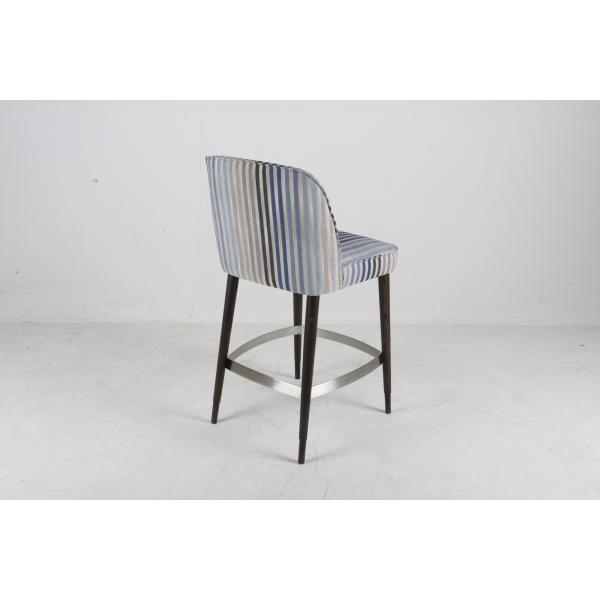 Colorful Upholstered High Back barstool chair with Metal Stainless Steel Solid Wood