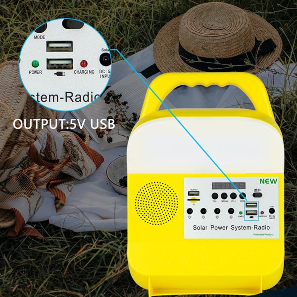 6-8Hours Solar Lights Kits With Double USB For Indoor House