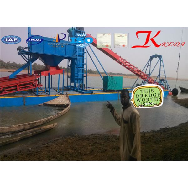 Diesel Powered Bucket Chain Dredger 450m3/h for River Gold Mining