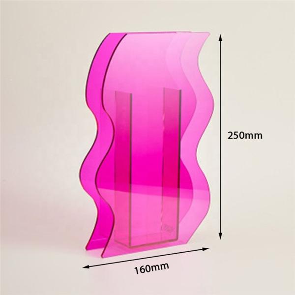 Perspex Neon Acrylic Vase Lucite Small Bud Clear Gold Crystal Nordic Glass Home Display Stand