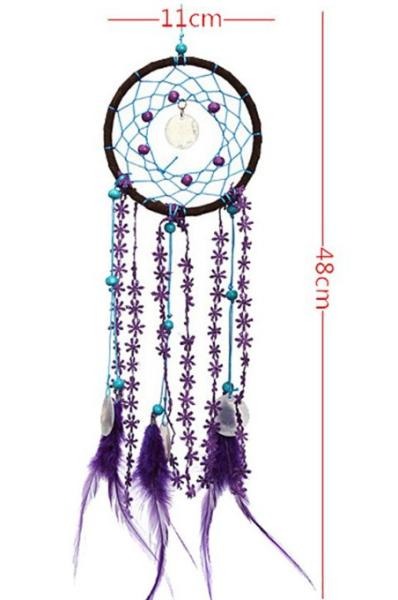 New Dream Catcher with Purple Floral Feather Car Wall Hanging Decor Ornament Crafts