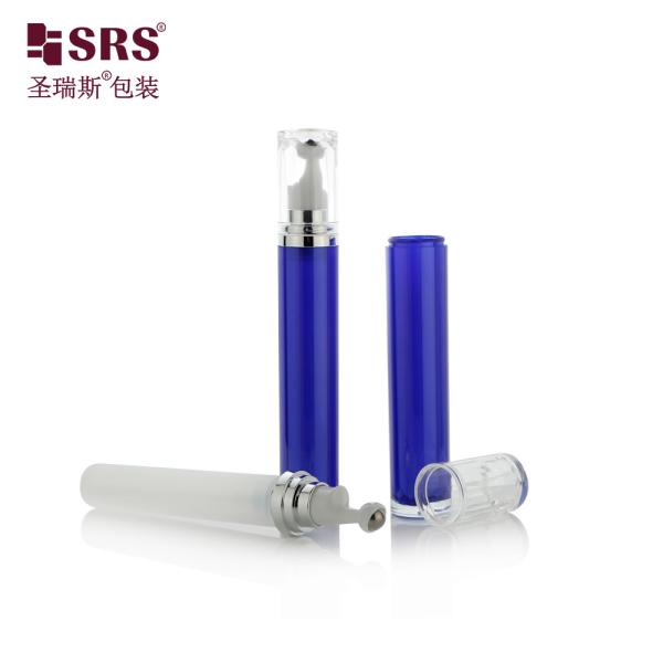 LR001-15/20ML Acrylic Roller Bottle Blue Spraying Colored With Shiny Silver Shoudler