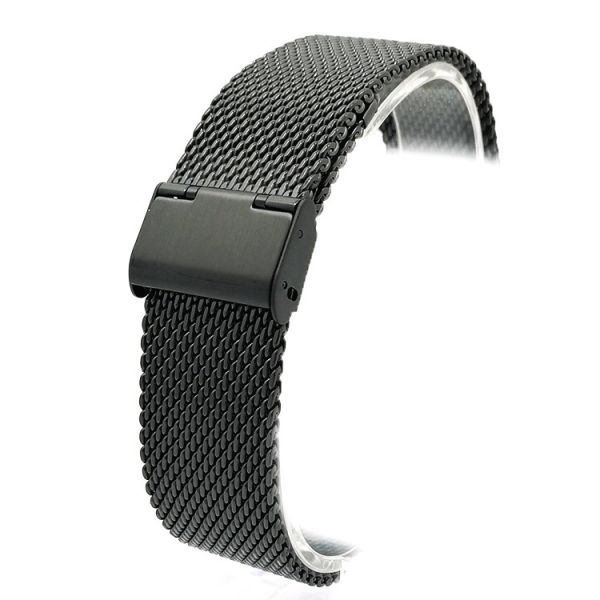 Solid-Link Brushed & Polished Stainless Steel Watchband