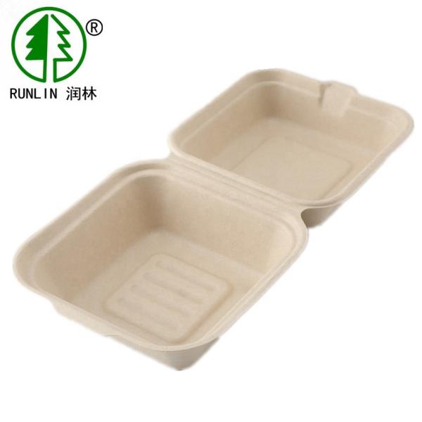 Coastal Disposable Bagasse Clamshell Box Compostable Burger Box Renewable Bagasse Fibre