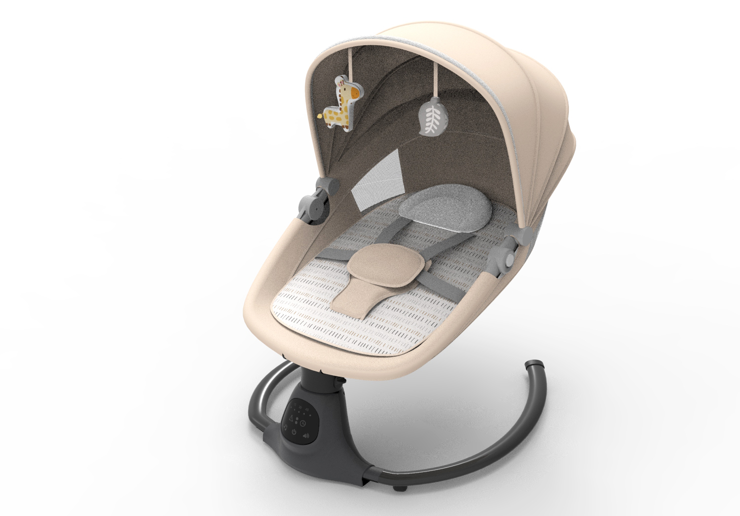 Foldable Infant Rocking Chair Lightweight Alloy Frame Automatic Infant Rocker