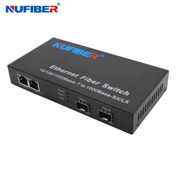 Gigabit Fiber Optical Media Converter 10/100/1000M 2 UTP To 1000M SFP Slot