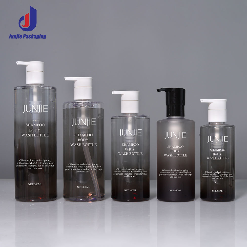 Luxury Cosmetic Packaging 500ml PET Plastic Shampoo Bottle Liquid Hand Wash Body Lotion Frosted Pump Bottles for Skin Care