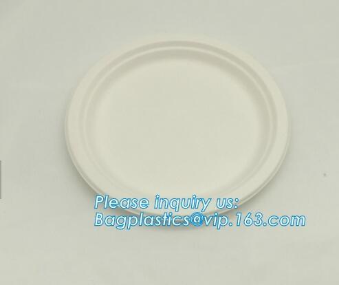 Biodegradable plate food grade green sugarcane bagasse plate,10 sugarcane ecofriendly disposable oval plate bagease pac