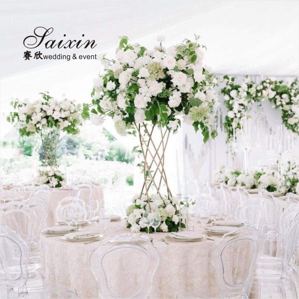 ZT-406 venda quente arranjo de flores de ouro de metal está para decoração de mesa de casamento