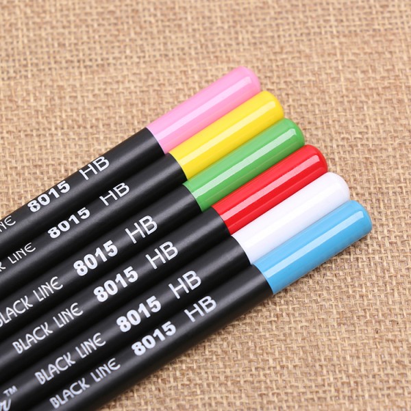 Wholesale round black wood pencil hb closed head mat printing wooden China pencil