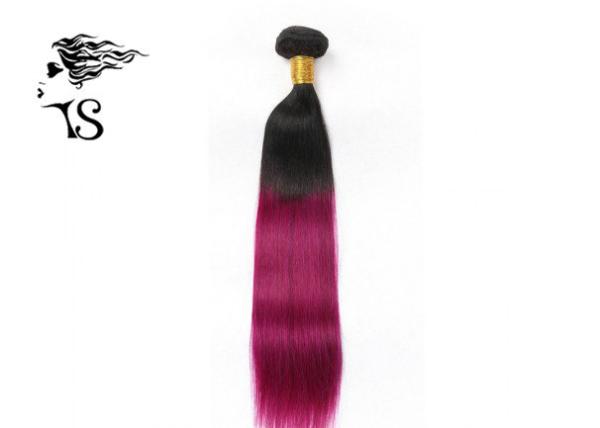 Black To Purple Ombre Hair Extensions 7A 100% Indian Virgin Hair Extensions Straight
