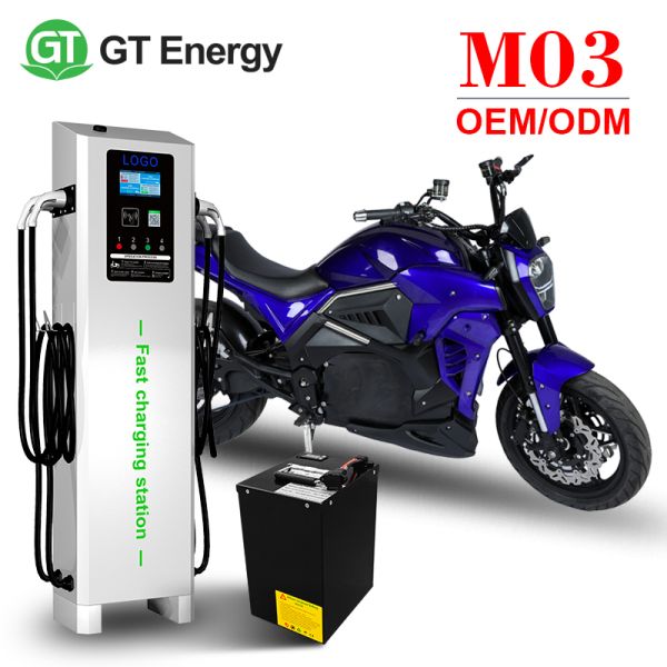 High Performance Electric Motorcycle with 72V 100Ah Lithium Iron Phosphate Battery 200km/h Top Speed and 1-Hour Fast Charging