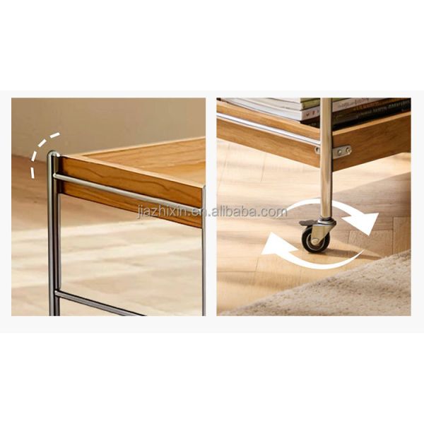 4 Tier Metal With Wheels Kitchen Fruit Vegetable Rack Sofa Coffee Tea Table Bedroom Bedside Organizer Stand Snack Trolley Shelf