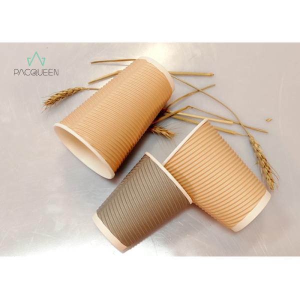 Takeaway Ripple Paper Cups PE Lined Hand Comfort Heat Resistant