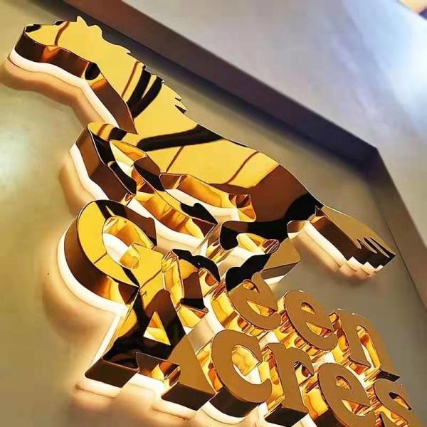 3D Outdoor Advertising Channel Stainless Steel Backlit Led Sign Letter Outdoor Sign