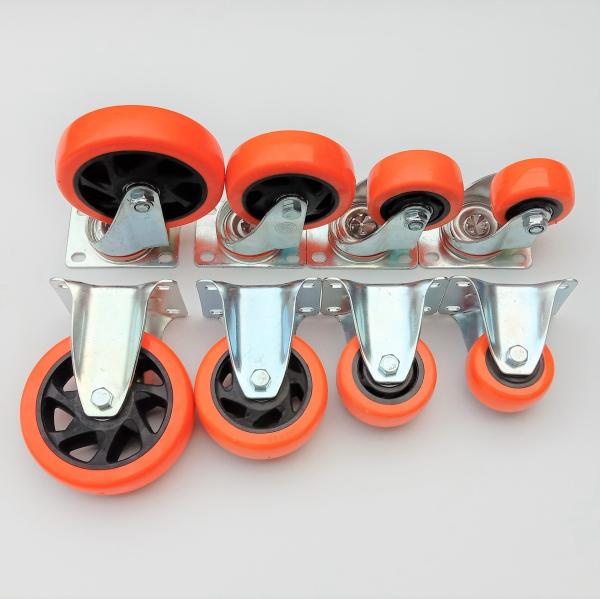 130kg Orange PVC/PU Industrial Rotary Trolley Caster Swivel Caster Wheel Customization