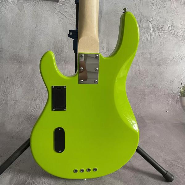 Custom 4 Strings Stingray Electric Bass Guitar in Green with White Pickguard Rosewood Fretboard