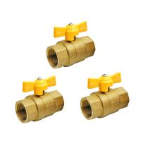 Toutes les tailles standard personnalisées de tuyau de gaz jaune soupape à gaz avec une poignée papillon Options de couleur