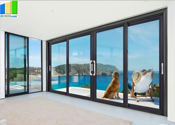 Portas de vidro vitrificadas do acordeão do anúncio publicitário de EBUNGE dobro exterior que deslizam a porta de Bifolding para residencial