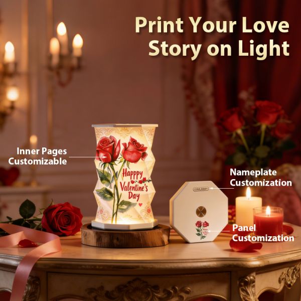 5V Standing Table Led Paper Lamp Night Lighting For Valentine'S Day OEM