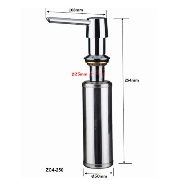 Commercial SUS304 Kitchen Sink Soap Dispenser Pump Sink Mounted Soap Dispenser 250ml
