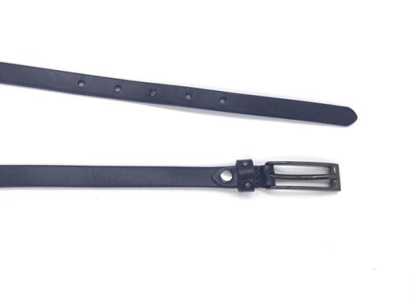 Blue Skinny Women's Fashion Leather Belts For Jean Pants / Ladies Waistband With Gunmetal Buckle