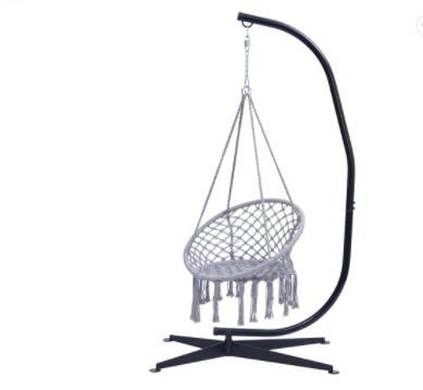 Holiday Camping Canvas Swing Chair Hanging Chair Carbon Steel Outdoor Leisure Hammock Chair