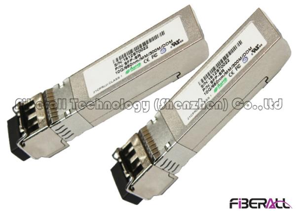 Durable SFP 10G Optical Transceiver , MM SFP LC Transceiver Short Range 300M
