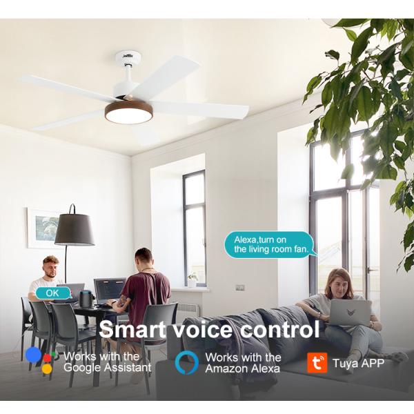 1stshine/OEM Logotipo Ventilador de teto de lâminas de MDF com iluminação LED e motor DC