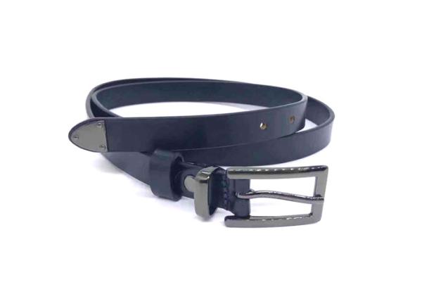 Womens Genuine Leather Belt With Square Metal Pin Buckle  /  Casual Dress Belt