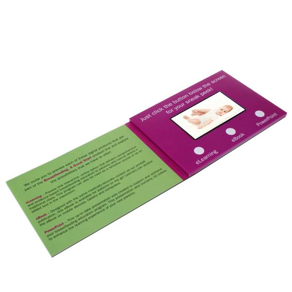Cartes de visite vidéo LCD au format GIF avec 2 Go de mémoire et format audio WMA