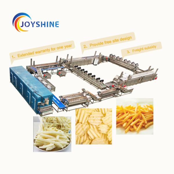 Automatic 200kg/Hour Potato Chip Production Line 220V 500 / 1000 / 2000kg/H