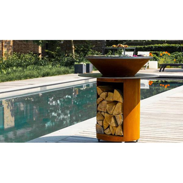 Wood Burning Corten Steel Bbq Grills for Outdoor Barbecue Party