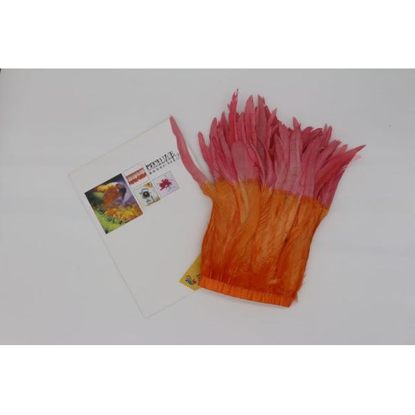 Pattern Bleached Two Tones Color Rooster Coque Feather Fringe Trim for Samba Costumes