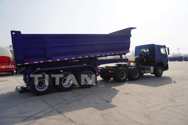 Sinotruk Cimc 3 Axle Dump Trailer Tipper / Semi Trailer Truck For 40 50 60T Load Capacity