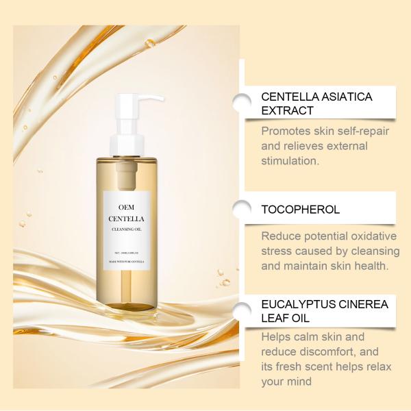 OEM / ODM Private Label Centella Cleansing Oil Gentle Make up Remover Oil Deep Cleanser for Face Skin