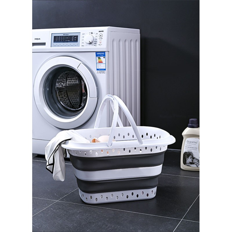Creative Folding Wall-Mounted Portable Plastic Modern Simple Extra Large Thickened Kitchen Bathroom Laundry Basket Foot Bath