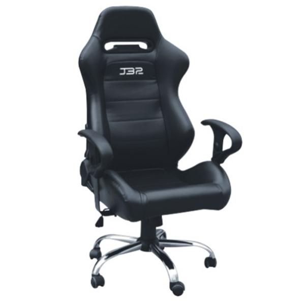 Modern Style Racing Office Computer Chair Gaming chair with single adjustor PVC black
