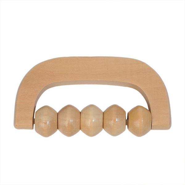 Multi-Function Handheld Wooden Roller Massager for Muscle Tension Release and Relaxation