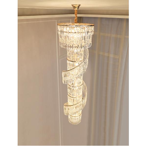 Luxury crystal chandelier duplex building hollow living room lamp large chandelier(WH-NC-91)