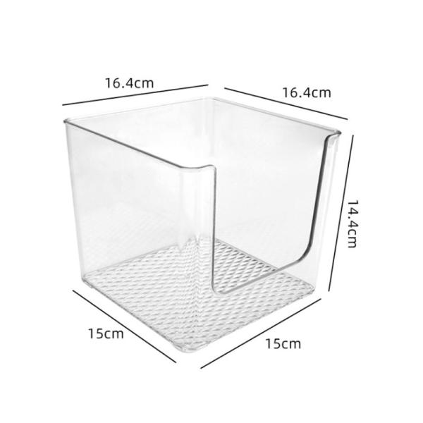 Plastic Open Storage Bins Clear Pantry Organizer Box Bin Containers for Organizing Kitchen Fridge, Food, Snack Pantry