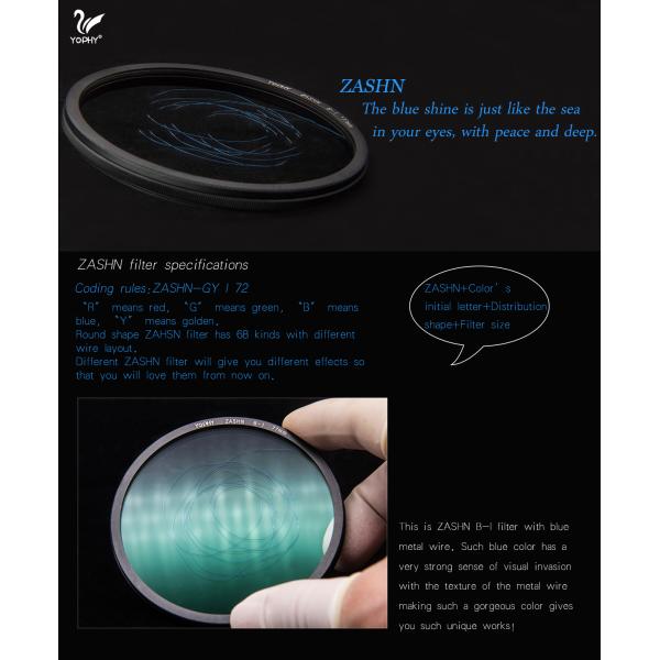 AGC Optical Glass ZASHN Filter Camera Photography Filters With Adjustable Size