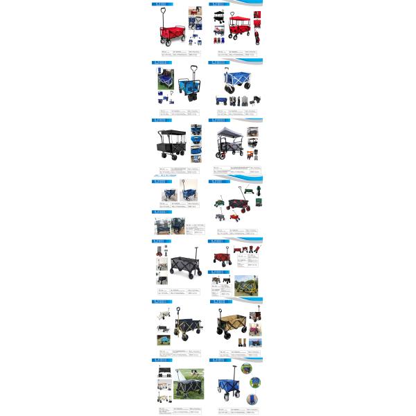 Collapsible Outdoor Garden Park Utility Wagon for Kids and Beach Load Capacity 50kg
