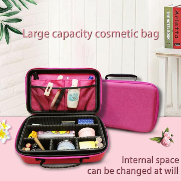 EVA Makeup Brush Organizer Bag , Portable Makeup Train Case 6 pocket