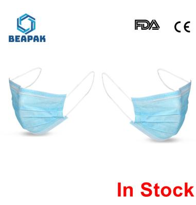 Anti Virus Non Woven Face Mask Windproof  No Breathing Valve Elastic Ear Ring
