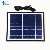 painel solar solar de alumínio de painel ZW-5W-6V-1 de filme fino do quadro do perfil de 5W 6V fotovoltaico
