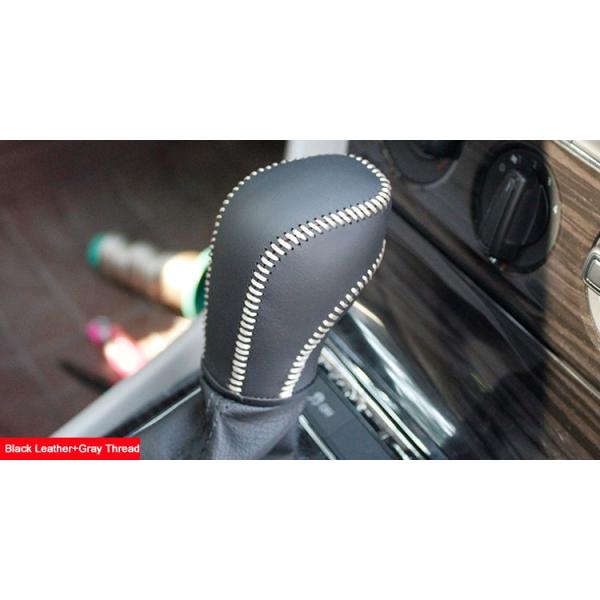 Black Leather Gear Shift Knob Cover for VW Golf 6 Mk6 Passat Tiguan Polo Automatic