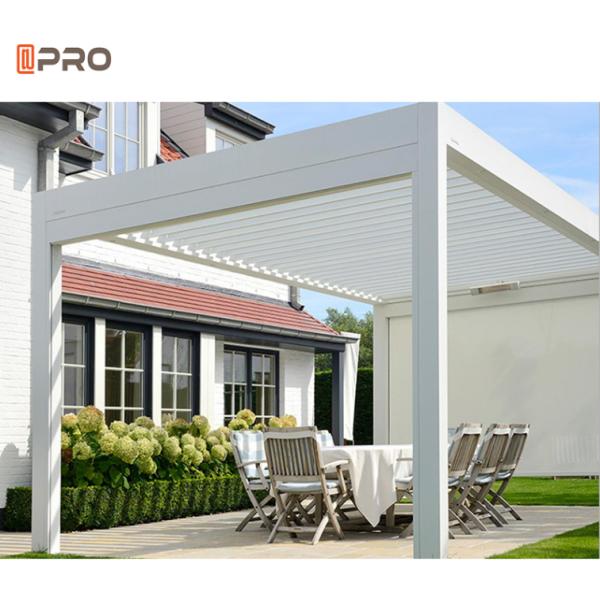 Solar Backyard Sunshade Louvre Gazebo Pergola 4x4m Waterproof