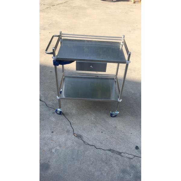 Défibrillateur de réanimation de soins de santé équipement de chariot avec deux étagères