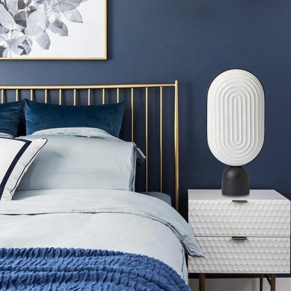 Fashion Resin Metal  LED Rechargeable Bedside Lamp For Living Room